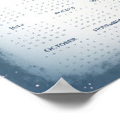 Poster Chat endormi sur le calendrier lunaire 2026 Rêveur (Coin)