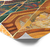 Poster Chat et acolyte mosaïque marocaine abstraite (Coin)