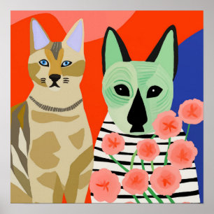 Poster Chat et chat extraterrestre