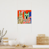 Poster Chat et chat extraterrestre (Cuisine)