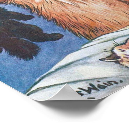 Poster Chat et chatons, Louis Wain (Coin)