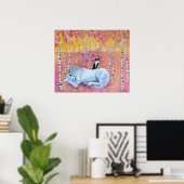Poster Chat et cheval fantaisistes (Bureau à domicile)