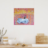 Poster Chat et cheval fantaisistes (Cuisine)