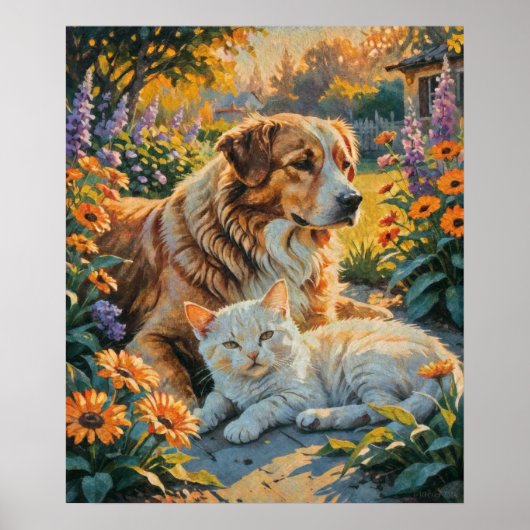 Poster Chat et chien (Devant)