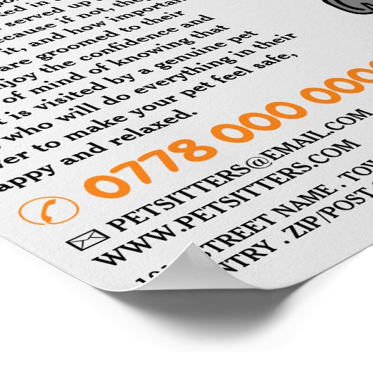 Poster Chat et chien, Service de pose d'animaux de compag (Coin)