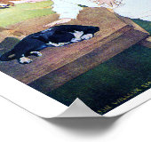 Poster Chat et enfant couché, Jessie Willcox Smith (Coin)