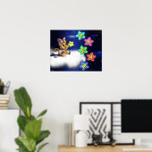 Poster Chat et Étoiles (Bureau à domicile)