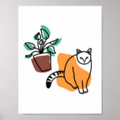 Poster Chat et le plante (Devant)