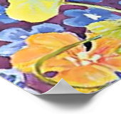 Poster "Chat et Nasturtiums" de Louis Wain (Coin)