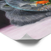 Poster Chat et pêcheur Gris Long Haïlé (Coin)