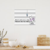 Poster Chat et poisson blanc testé (Cuisine)