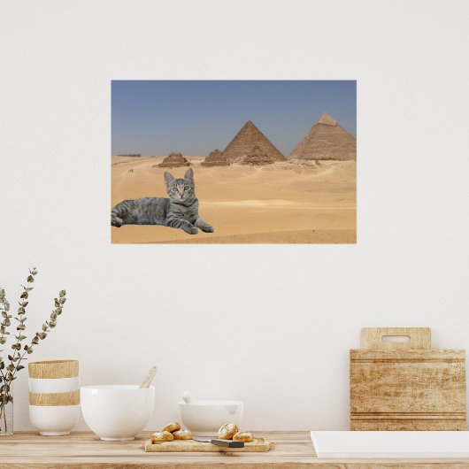 Poster Chat et Pyramide. (Cuisine)