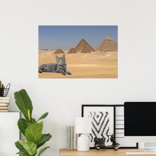Poster Chat et Pyramide. (Bureau à domicile)