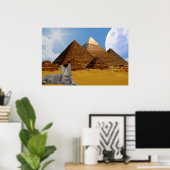 Poster Chat et Pyramide. (Bureau à domicile)