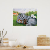 Poster Chat et ses chatons, Louis Wain (Cuisine)