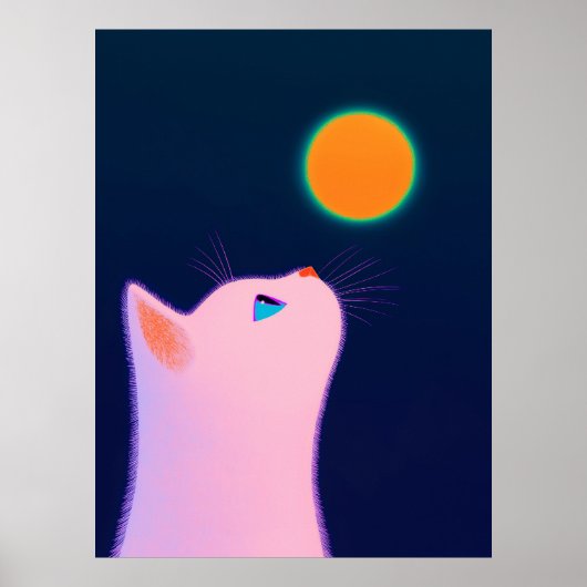 Poster Chat et soleil minimalistes (Devant)