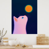 Poster Chat et soleil minimalistes (Cuisine)