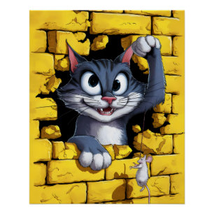 Poster Chat et souris.