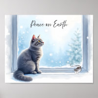 Chat et Souris Cozy près de la fenêtre - Art Aquar