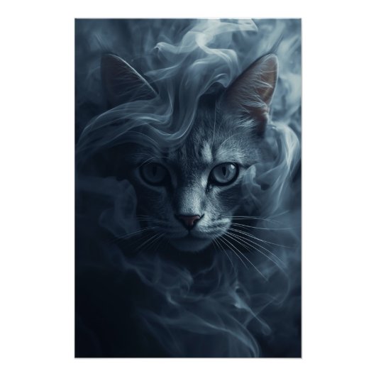 Poster Chat Éthéré dans la Fumée et le Brouillard – Affic (Devant)
