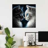 Poster Chat Face a Face (Bureau à domicile)