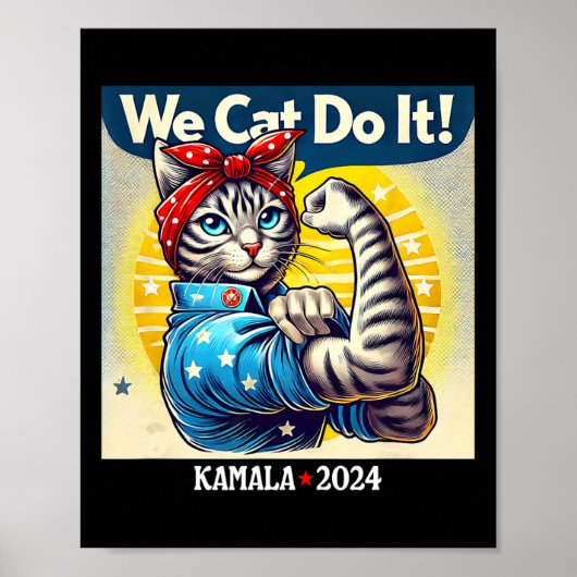 Poster Chat Fait Kamala Harris Supportrice Enfants Chats  (Devant)