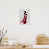 Poster Chat flamand en rose (Cuisine)