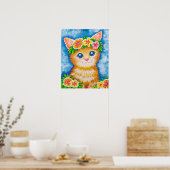 Poster Chat Floral★ (Cuisine)