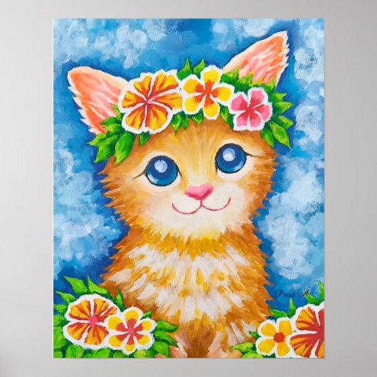 Poster Chat Floral★ (Devant)