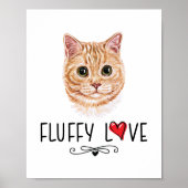 Poster Chat Fluffy Love Kitty Meow Portrait (Devant)