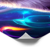 Poster Chat, fond dans le néon discret (Coin)