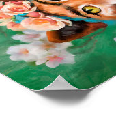 Poster chat Frida avec fleurs (Coin)