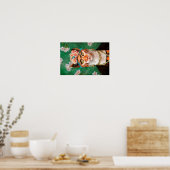 Poster chat Frida avec fleurs (Cuisine)