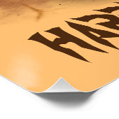 Poster Chat Fun Halloween Caractère mordant un Citrouille (Coin)