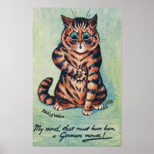 Poster Chat Ginger, Louis Wain