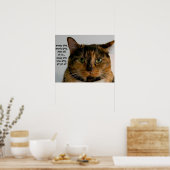 Poster Chat gras avec Attitude, chanson de chaton grinche (Cuisine)