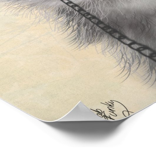 Poster Chat gris avec chapeau supérieur (Coin)