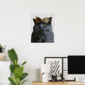 Poster Chat gris avec chèvre léopard (Bureau à domicile)