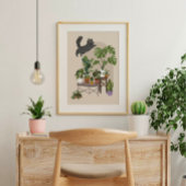 Poster Chat Gris Coquin & Jungle de Monstera