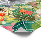 Poster Chat gris dans l'affiche de la patchère de fraise (Coin)