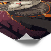 Poster Chat gris-hallown (Coin)