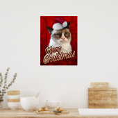 Poster Chat grumeux Joyeux Noël (Cuisine)