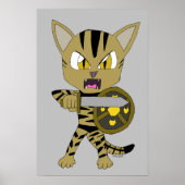 Poster Chat guerrier Chibi (Devant)