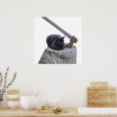 Poster chat, hache et vie (Cuisine)