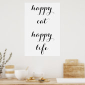 Poster Chat heureux, Vie heureuse (Cuisine)