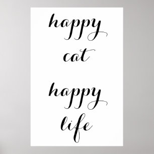 Poster Chat heureux, Vie heureuse