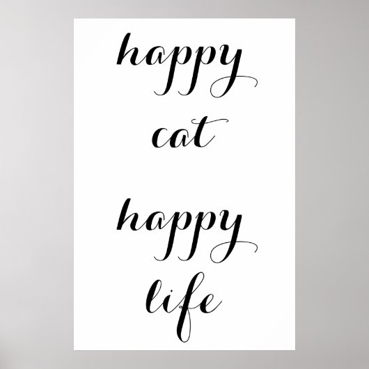Poster Chat heureux, Vie heureuse (Devant)