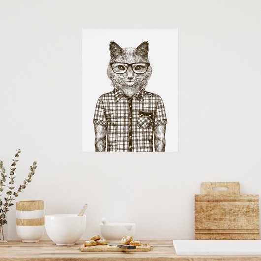 Poster Chat Hipster (Cuisine)