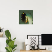 Poster Chat House Chat Horns Abstrait Witchy AI Art Matte (Bureau à domicile)