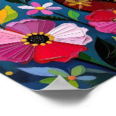 Poster Chat Impasto, Fleurs & Papillon (Coin)